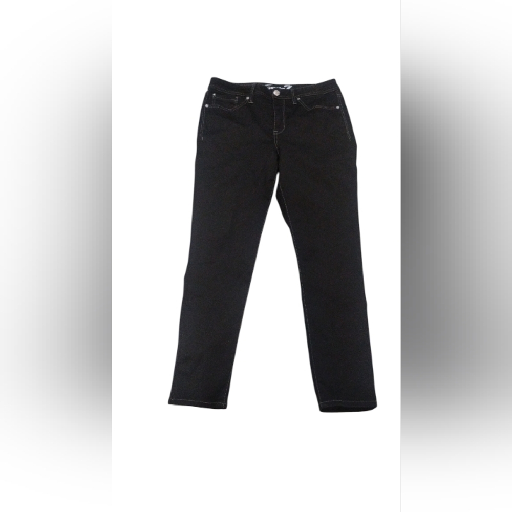 7 Seven Jeans Madison Skinny Gem Encrusted Black Jeans SZ 12